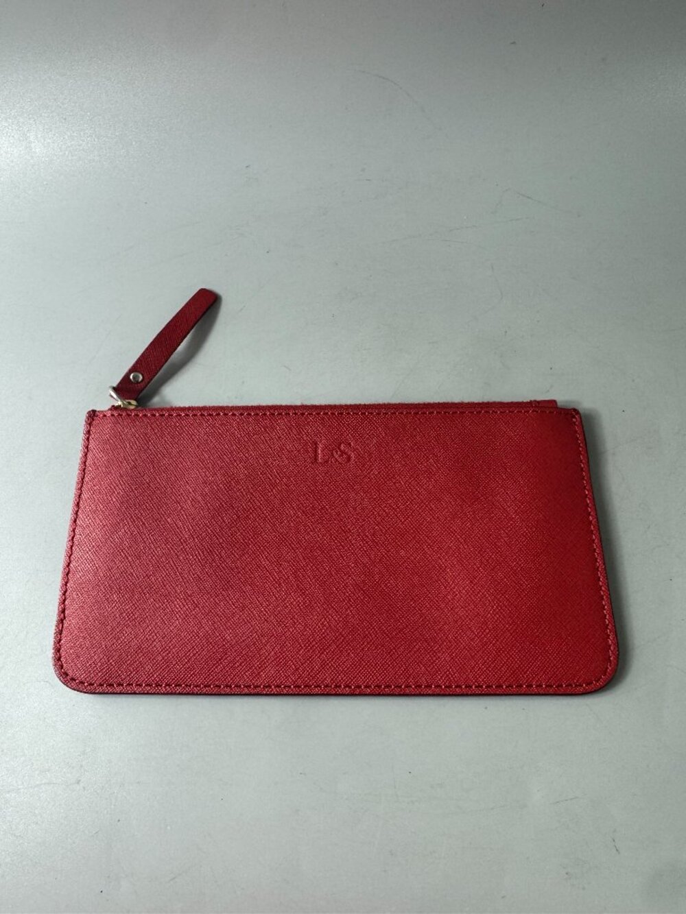 NWOT Lo & Sons Red Slim Saffiano Leather Wallet
